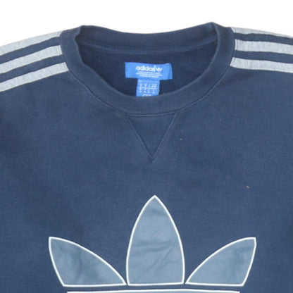 Mens UK Size M adidas Blue Pullover Sweatshirt