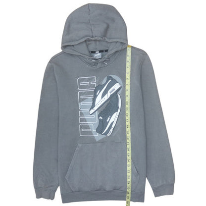 Mens UK Size M Puma Grey Pullover Hoodie