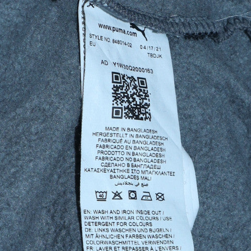 Mens UK Size M Puma Grey Pullover Hoodie