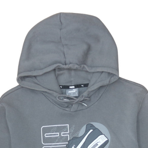 Mens UK Size M Puma Grey Pullover Hoodie