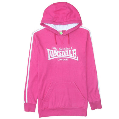 Womens UK Size 14 Lonsdale Pink Pullover Hoodie
