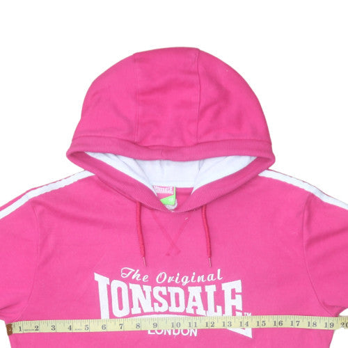 Womens UK Size 14 Lonsdale Pink Pullover Hoodie