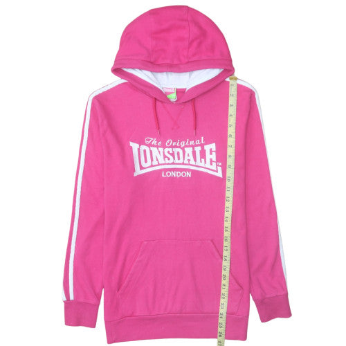 Womens UK Size 14 Lonsdale Pink Pullover Hoodie