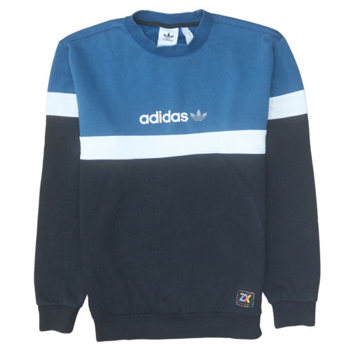 Mens UK Size S Adidas Blue Pullover Sweatshirt