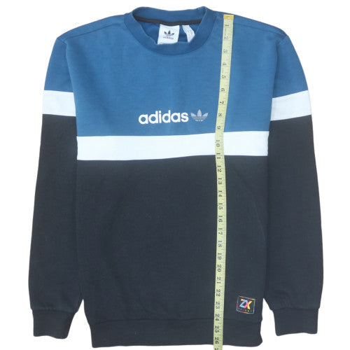 Mens UK Size S Adidas Blue Pullover Sweatshirt