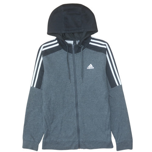 Mens UK Size S Adidas Grey Full Zip Hoodie