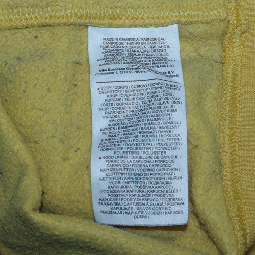 Mens UK Size M Nike Yellow Pullover Hoodie