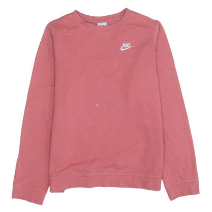 Nike Girls Pink Crew Neck Pullover Sweatshirt XL 158-170cm Cotton Blend