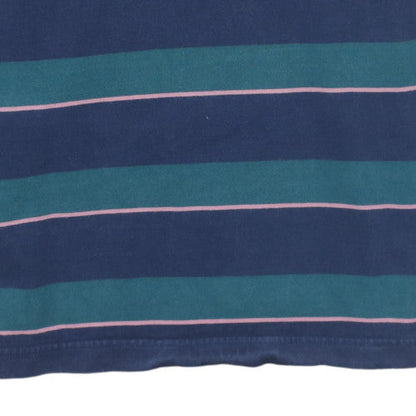 Joules Men's Blue Striped Long Sleeve Rugby Polo Shirt Size S