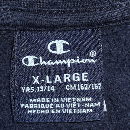 Champion Boys Black Pullover Sweatshirt 13-14 Years Crew Neck Logo Print