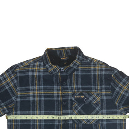 Bench Men Blue Plaid Flannel Shirt Jacket Lined Size L