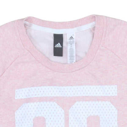 Womens UK Size M Adidas Pink Pullover Sweatshirt