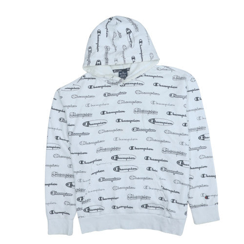 Mens UK Size M Champion White Pullover Hoodie