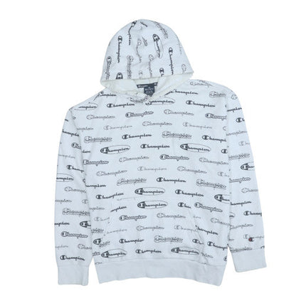 Mens UK Size M Champion White Pullover Hoodie