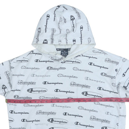 Mens UK Size M Champion White Pullover Hoodie