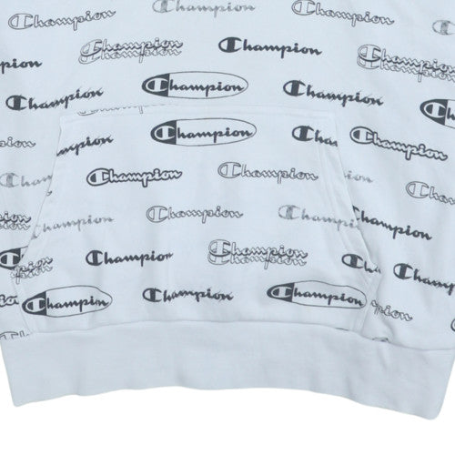 Mens UK Size M Champion White Pullover Hoodie