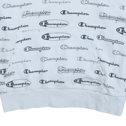 Mens UK Size M Champion White Pullover Hoodie