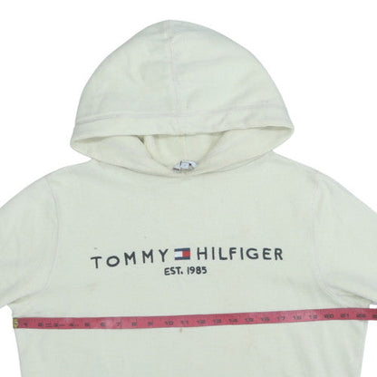 Mens UK Size L Tommy Hilfiger White Pullover Hoodie