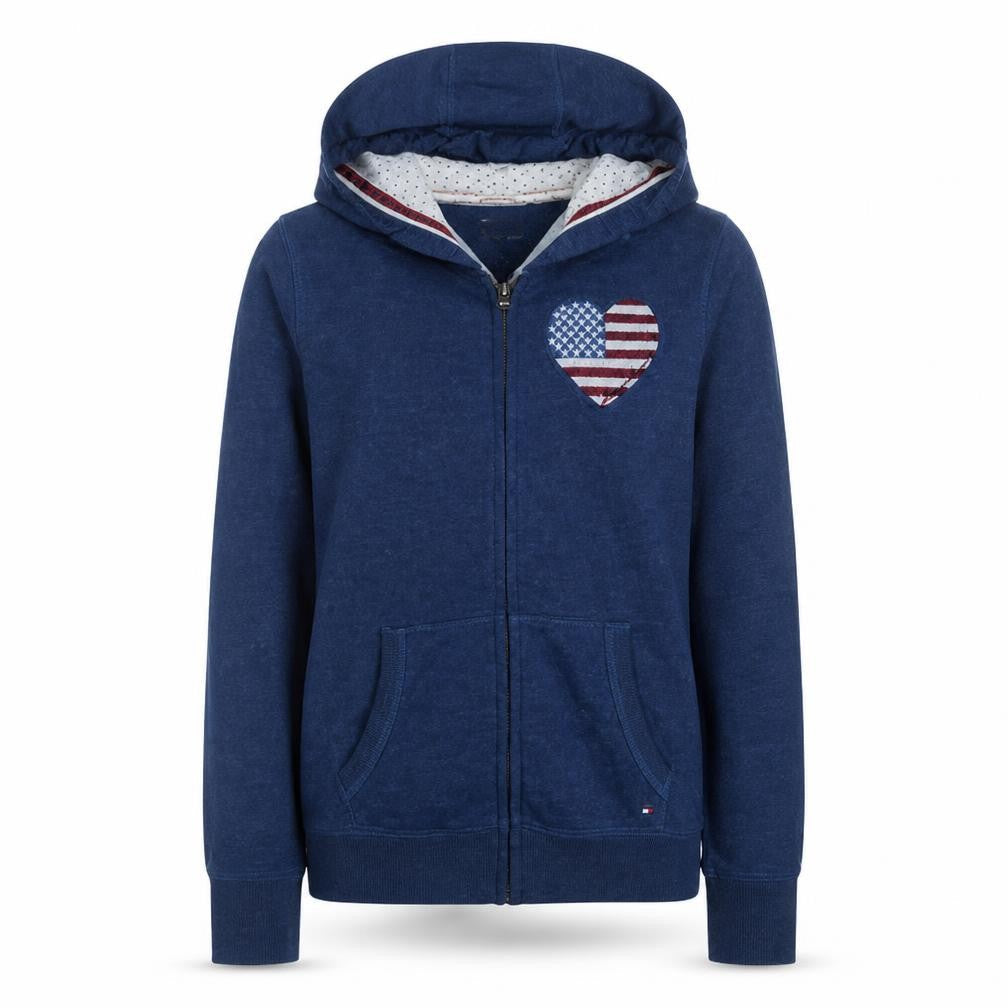 Womens UK Size M Hilfiger Denim Blue Full Zip Hoodie
