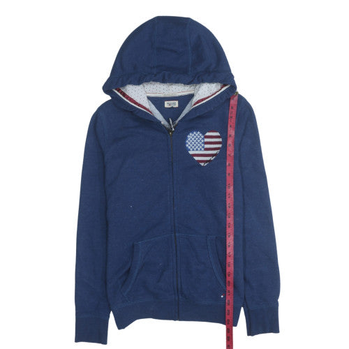 Womens UK Size M Hilfiger Denim Blue Full Zip Hoodie