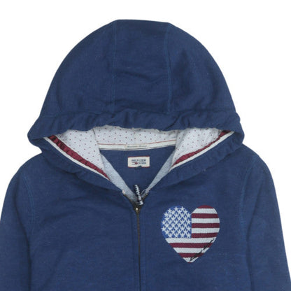 Womens UK Size M Hilfiger Denim Blue Full Zip Hoodie