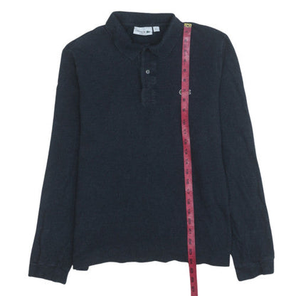 Lacoste Men's Black Long Sleeve Classic Fit Cotton Polo Shirt L