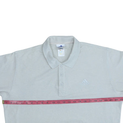 Adidas Men's Beige Short Sleeve Cotton Polo Shirt Size M