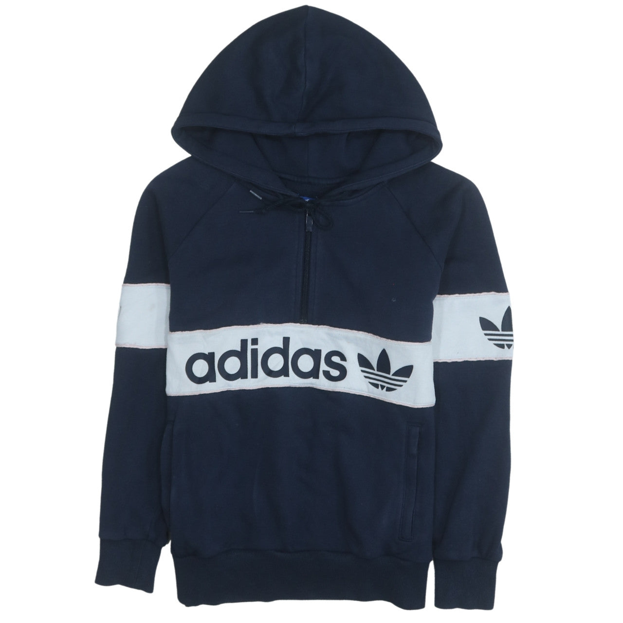 Womens UK Size 10 adidas Blue Pullover Hoodie