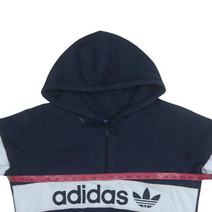 Womens UK Size 10 adidas Blue Pullover Hoodie