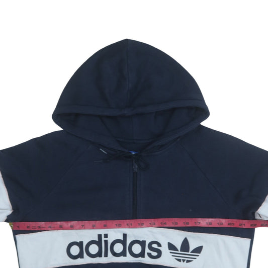 Womens UK Size 10 adidas Blue Pullover Hoodie
