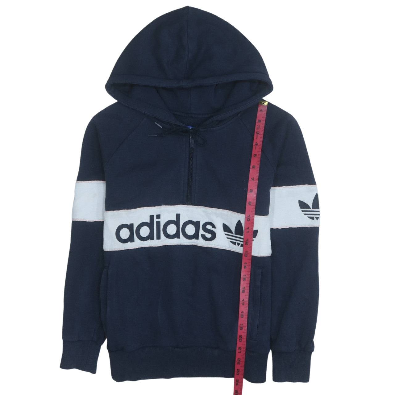 Womens UK Size 10 adidas Blue Pullover Hoodie