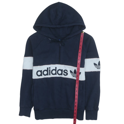 Womens UK Size 10 adidas Blue Pullover Hoodie