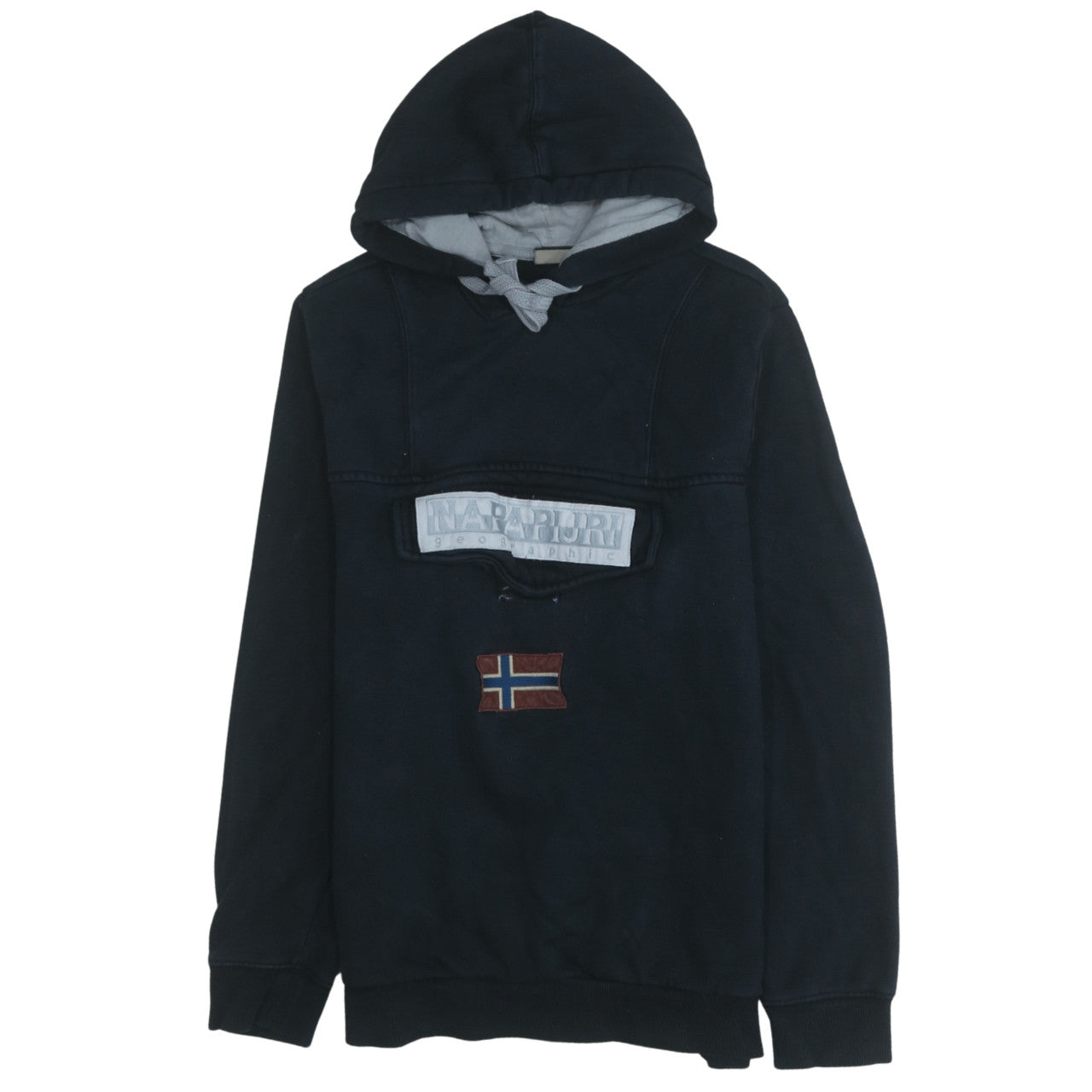 Mens UK Size M Napapijri Black Pullover Hoodie