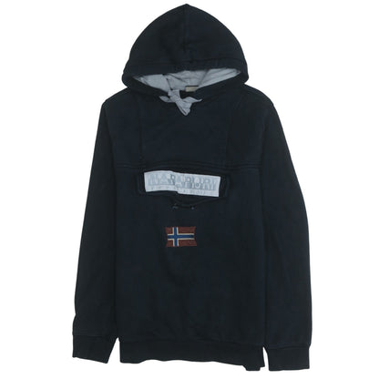 Mens UK Size M Napapijri Black Pullover Hoodie