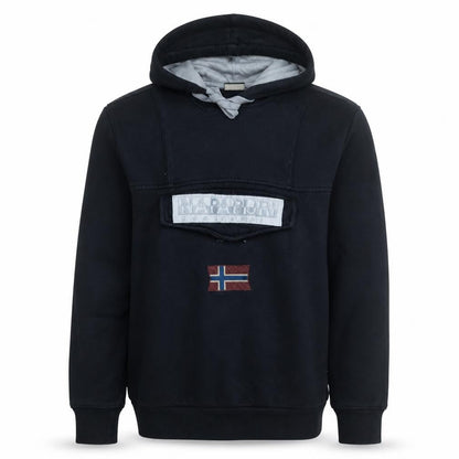 Mens UK Size M Napapijri Black Pullover Hoodie