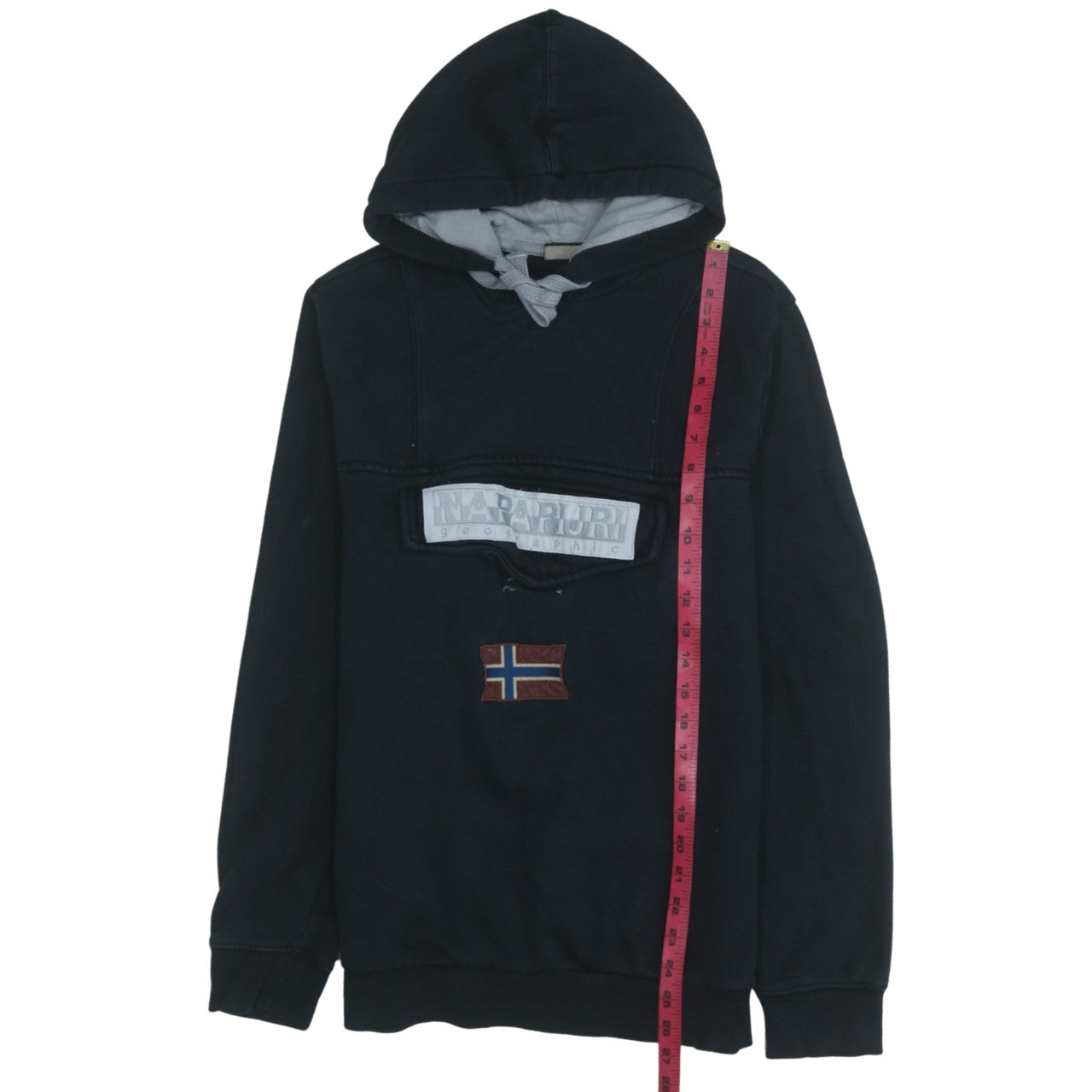 Mens UK Size M Napapijri Black Pullover Hoodie