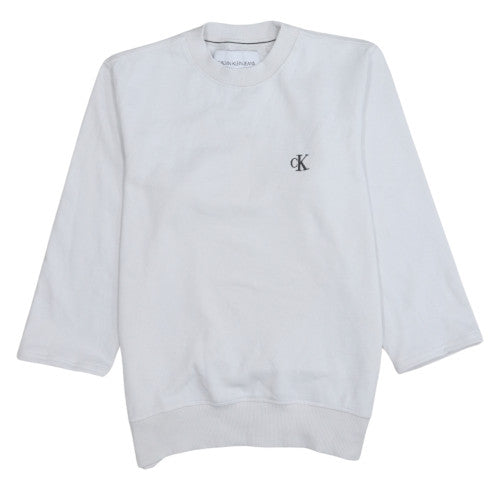 Womens UK Size S Calvin Klein Jeans White Pullover Sweatshirt