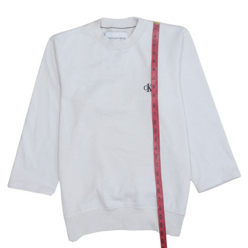 Womens UK Size S Calvin Klein Jeans White Pullover Sweatshirt
