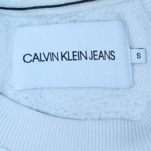 Womens UK Size S Calvin Klein Jeans White Pullover Sweatshirt