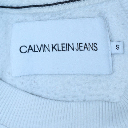 Womens UK Size S Calvin Klein Jeans White Pullover Sweatshirt