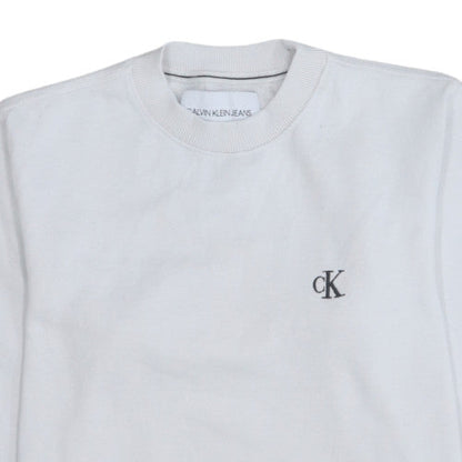 Womens UK Size S Calvin Klein Jeans White Pullover Sweatshirt