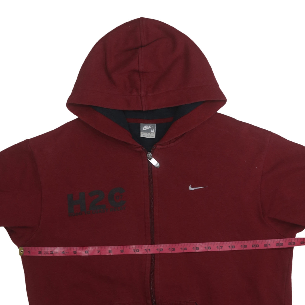 Mens UK Size M Nike Red Full Zip Hoodie