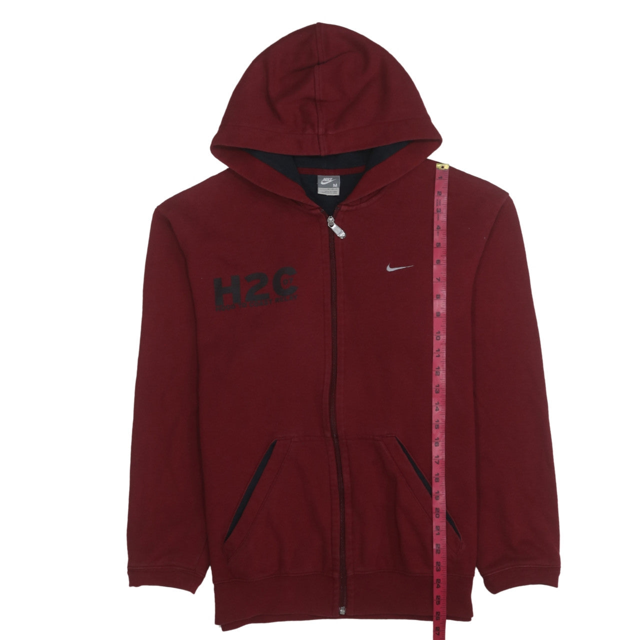 Mens UK Size M Nike Red Full Zip Hoodie