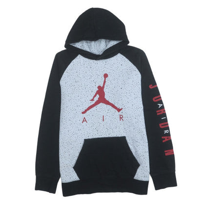 Nike Jordan Boys Black & Grey Long Sleeve Pullover Hoodie - Size M