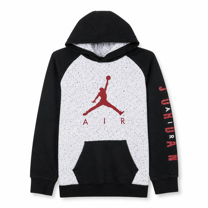 Nike Jordan Boys Black & Grey Long Sleeve Pullover Hoodie - Size M
