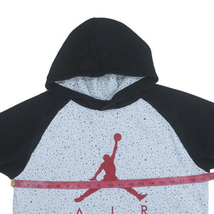 Nike Jordan Boys Black & Grey Long Sleeve Pullover Hoodie - Size M