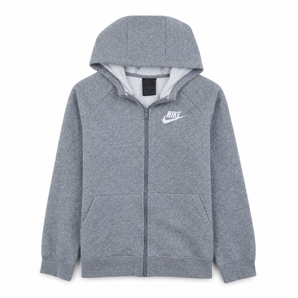 Nike Boys Grey Full Zip Hoodie XL 156-166cm Standard Fit Fleece
