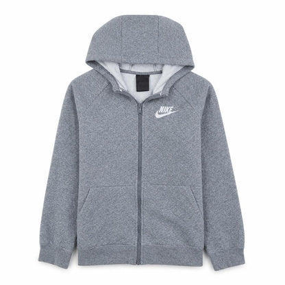Nike Boys Grey Full Zip Hoodie XL 156-166cm Standard Fit Fleece