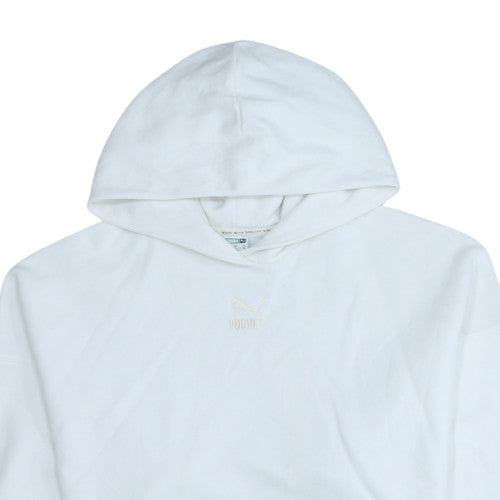 Womens UK Size M Puma White Pullover Hoodie
