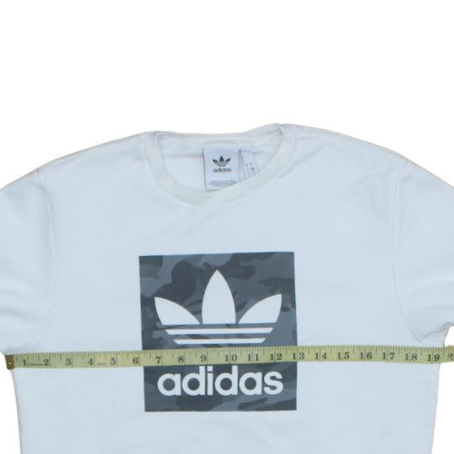 Mens UK Size M adidas White Pullover Sweatshirt
